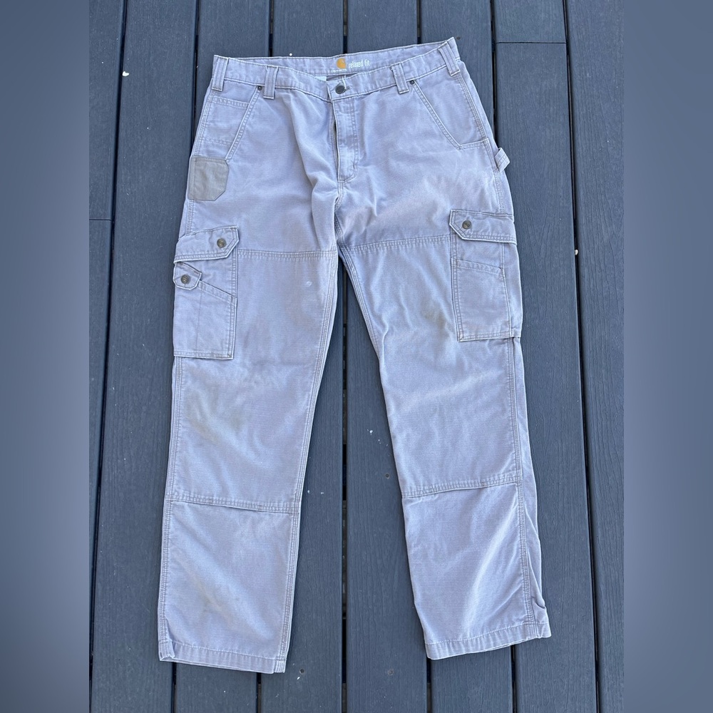 Carhartt B342-DES Ripstop Cargo Carpenter Work Pants Men Size 38x32 Desert Khaki
